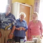 Pat Lea, Violet Morrissey and Eamon Smyth sell cards at the Stella Maris One World Group coffee morning at St Augustine's church hall