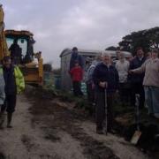 Allotment holders celebrate the start of improvements at Westham Crossroads