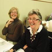 Denise and Hilary enjoy a joke at the St Catherines