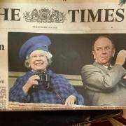 Peter Jones on the front page of The Times with the Queen