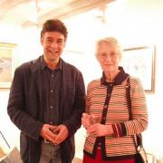 Richard Price and Sue Peake toast their new exhibition