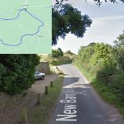 Road closure on New Barn Road in Abbotsbury. Pictures: Google Maps