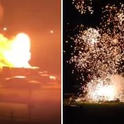 Images of the fireworks incident at Ringwood Raceway which were played in court
