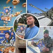Peter Fox from Sherborne recently visited Ukraine, showcasing his cereal to people fighting in the country