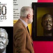 Museum curator David Willey looks Goring in the eye, a sculpture which features in a recently released book