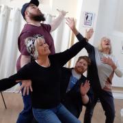 Dorchester Drama in rehearsal for the Little Grimley plays