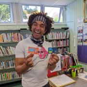 Waterstones Children's Laureate Joseph Coelho visits Tophill Library as part of his epic library tour
