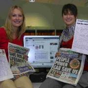 Echo reporters Joanna Davis and Catherine Bolado with the Save Our Lifesavers campaign