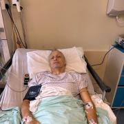 Anthony Baker in hospital in the UK