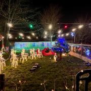 Locals light up pub garden with donated Christmas decorations