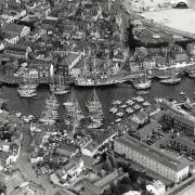 Weymouth from above when the Tall Ships Race was held in 1994