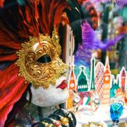 Mardi Gras mask and decorations