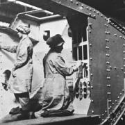 Manpower shortages during the Great War led to women taking on light jobs in industry, such as painting the interior of tanks under construction