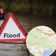 A flood alert has been issued for parts of Dorset tonight due to the heavy rain