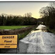 Flooding off the A37 towards Bradford Peverell