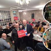 Whilst Lloyd Hatton and Jim Knight were inside serving fish and chips, protestors outside called on the labour candidate to support an immediate ceasefire