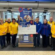 Dorchester and Weymouth Marie Curie fundraising group in Tesco Dorchester