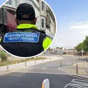 Woman pushed and tried to bite a community safety officer in a town centre