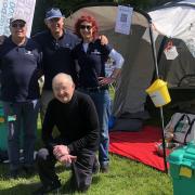 ShelterBox volunteer ambassadors. L-R Steve Small, Martin Webster, Cathy Ryan. Front, Howard Matthews