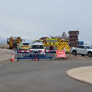 Hamm Beach Road was closed off after a major gas leak was discovered