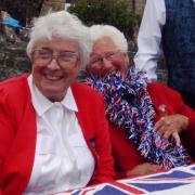 Gloria Eveleigh and Marjorie Long enjoy themselves at the Cattistock Street Party