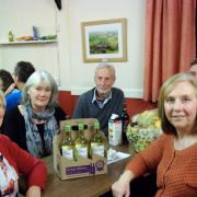 Pictured receiving their prize at the Rampisham Quiz are (from left to right) Gill Lynch, Pam Cush, Mike Cush, Rob Yockney and Sue Yockney.