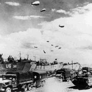 INTO ACTION: Landing craft and army vehicles on the Normandy beaches