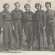Sylvia Baker, third from right, was in the army as a telephonist on Portland on D-Day