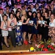 Students celebrate their awards at college