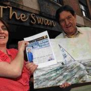 FINE ART: John Lee with The Swan manager Kim Newstead