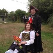 Kirsty and Alex Horn, from Yeovil, who tied the knot in a pirate themed wedding in July 2015. (33105909)