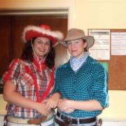 Ellie and Abby Maynard in Winfrith Drama Group's production of Panto at OK Corral