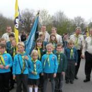 crossways scout group ready to march