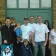 FUNDRAISING: Matthew, Jonathon, John and Adam Summers with family members