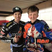 STEPPING UP: Weymouth Wildcats speedway Sam Peters, right, with Jason Doyle Picture: MARTIN PETERS