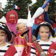 Childrens' fancy dress winners Warren and Christopher Cooper (two pirates), Connie and Joe Morgan, Emma Andrews and Rebecca Sutch.