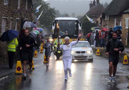 Olympic Torch Relay in Abbotsbury. Picture: Finnbarr Webster.