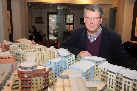 PLAN: Andrew Wadsworth with a model of Brewery Square