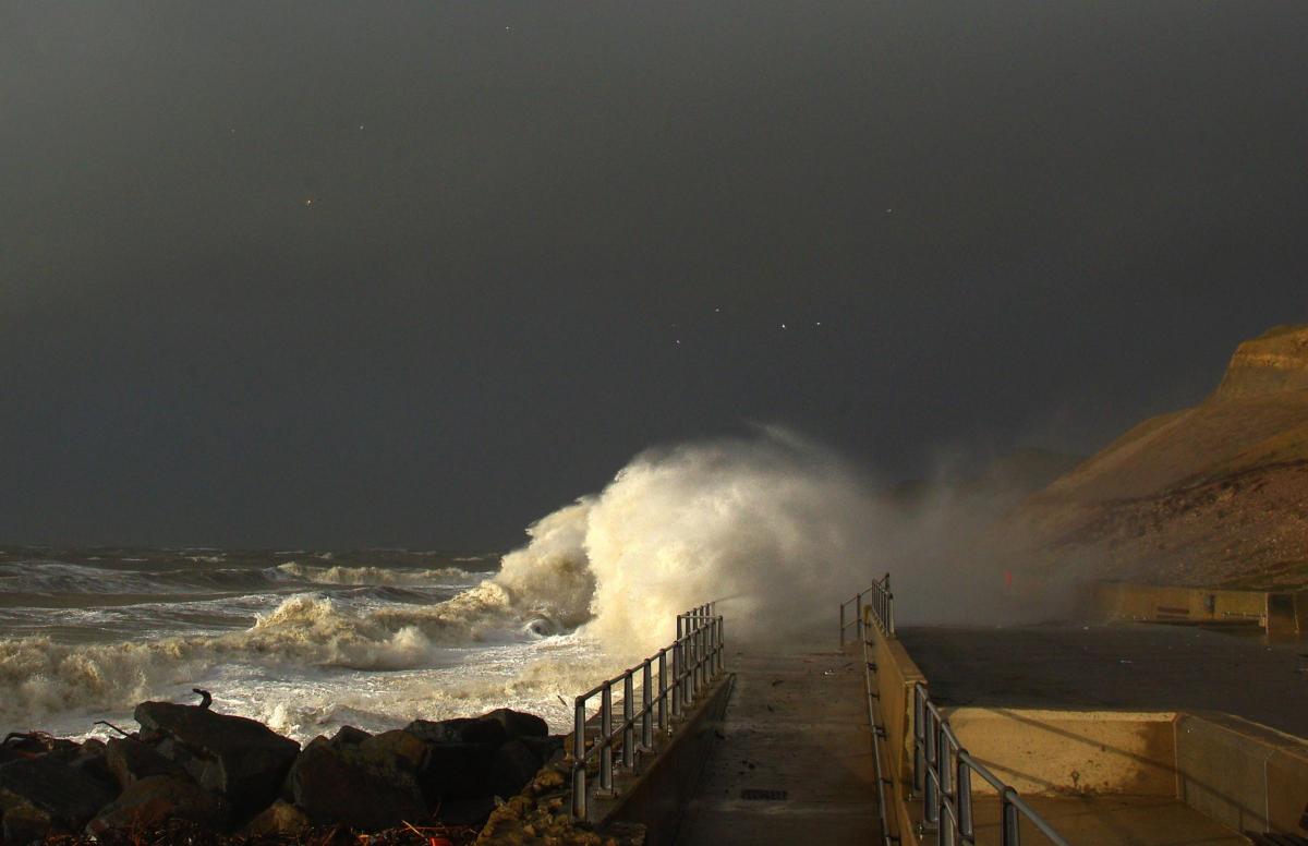 Matt Hayden sent us this picture of the huge storm waves 