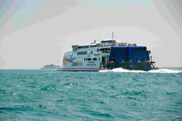 Dorset Echo: SAILING AWAY: The Condor Vitesse departs from Weymouth