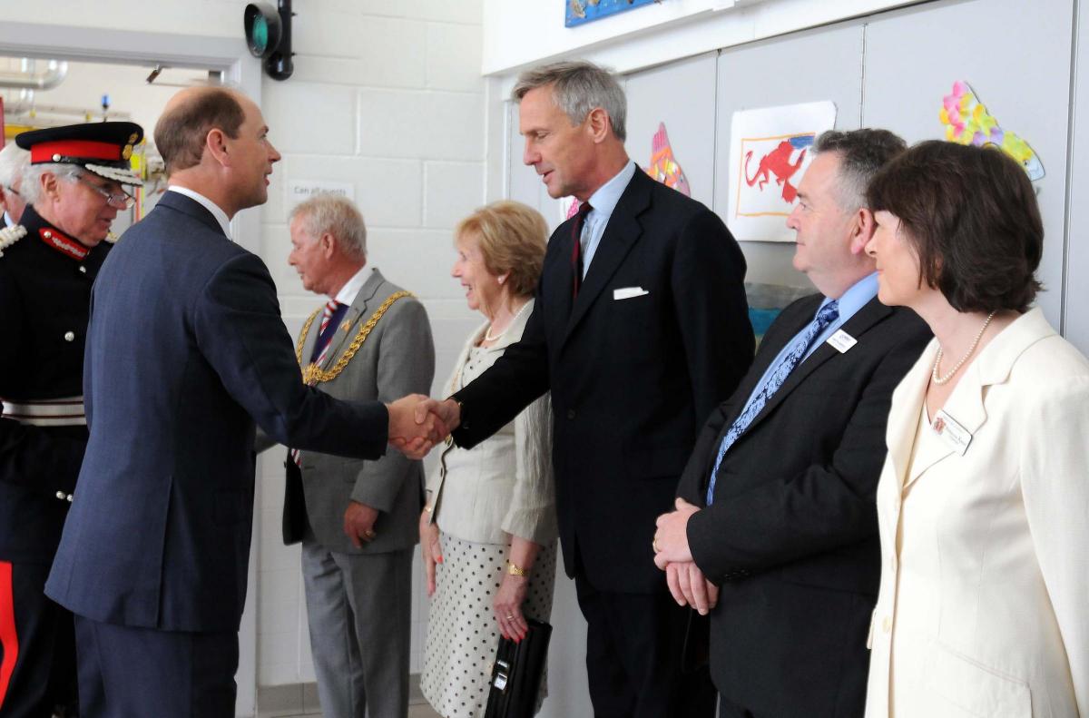 The Earl and Countess of Wessex visit Weymouth Fire Station. Picture by Finnbarr Webster.