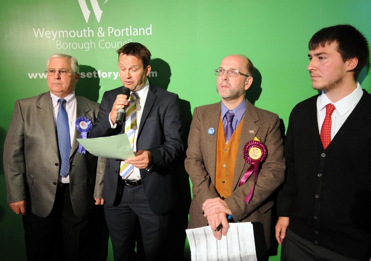 Weymouth and Portland Borough Council election 2014 - The results of the Upwey and Broadwey vote are read out