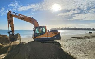 Beach levelling works will take place for four days at the end of this month