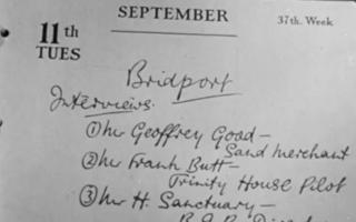 SCHEDULE: Subjects for the 1951 Come with Me to Bridport  film