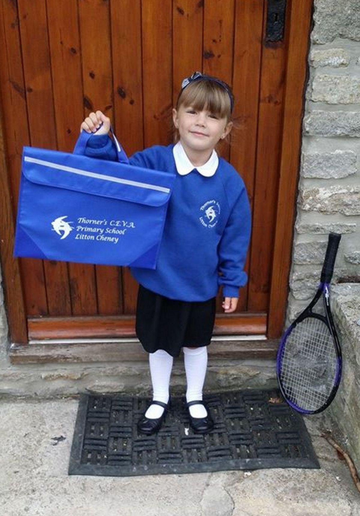 Back to School - Casey-May Strawbridge, started school at Thorners this term. - Picture by Kate Strawbridge