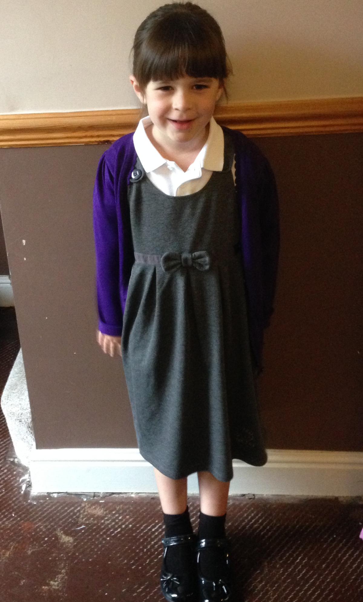 Back to School - Evie-May Martin, started Year 1 this term - Picture by Megan Martin