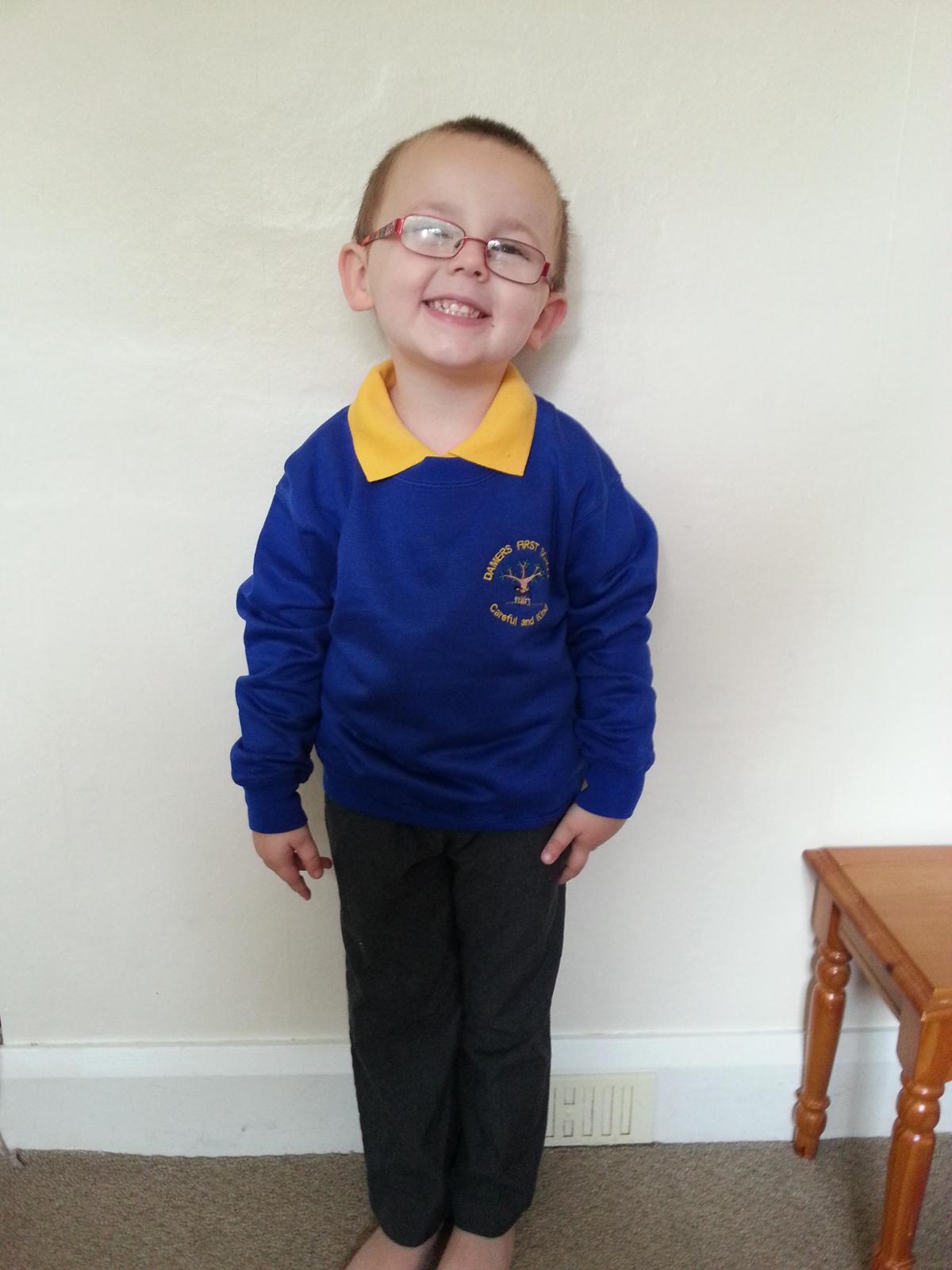 Back to School - William starts Damers School- Picture by mum Nikki Thorndale-Siwek 