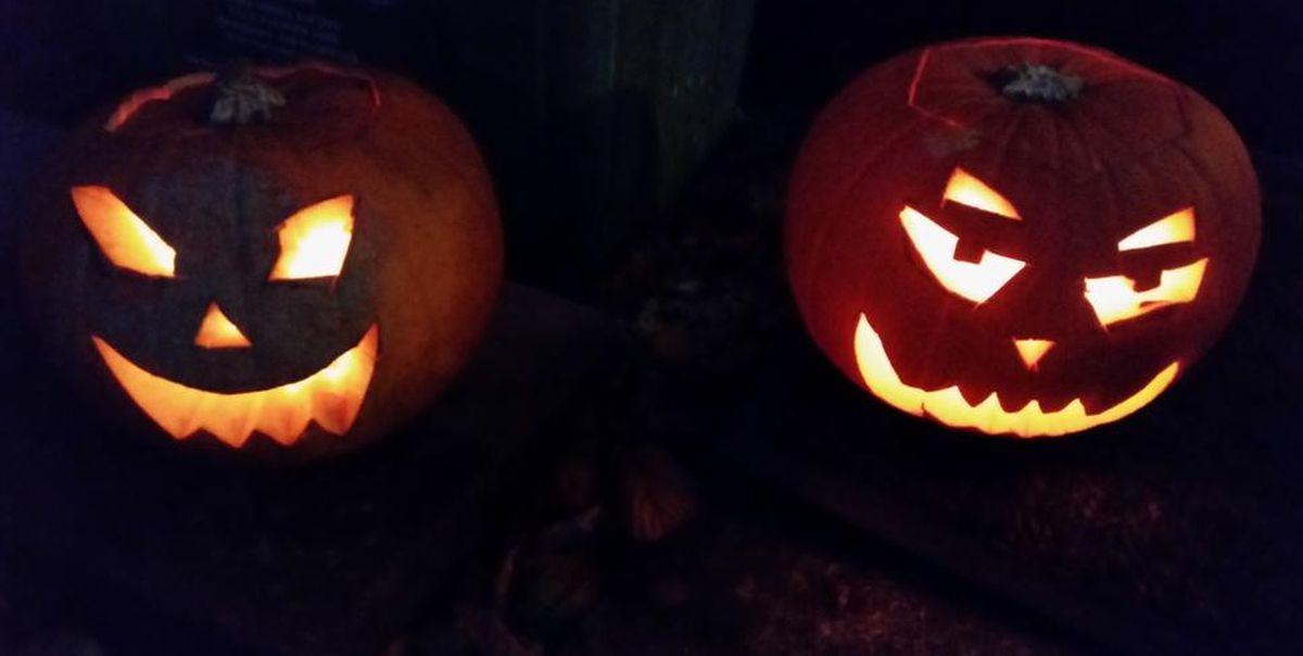 Claire Farrell sent us these scary pumpkins