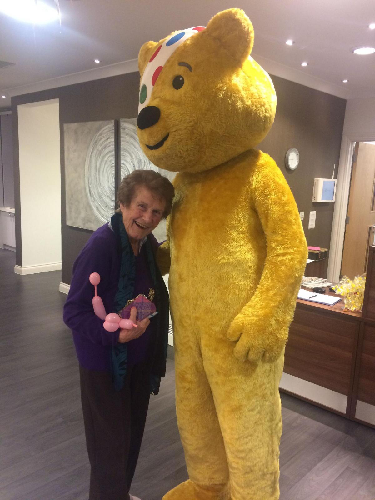 Dusty, a resident at Highclere House care home with Pudsey