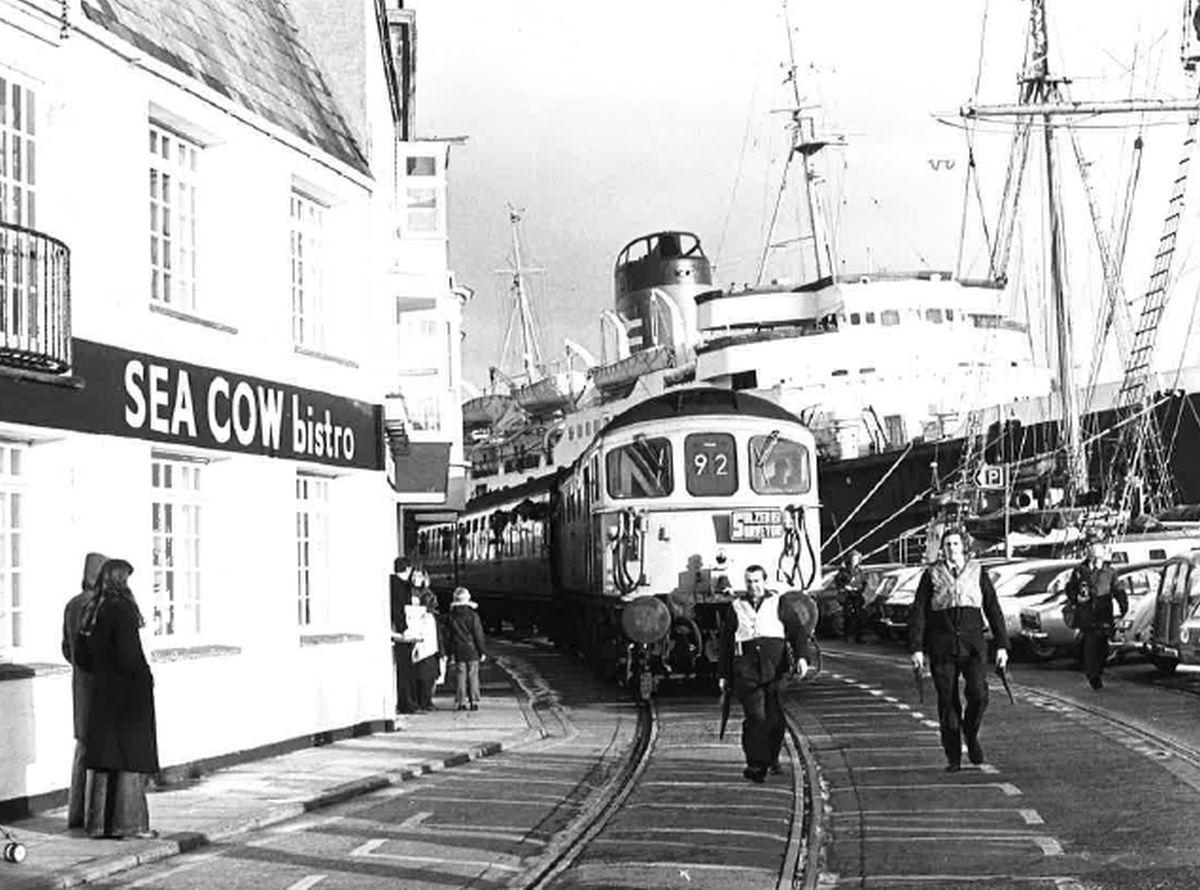 Looking back at Weymouth's harbour train line